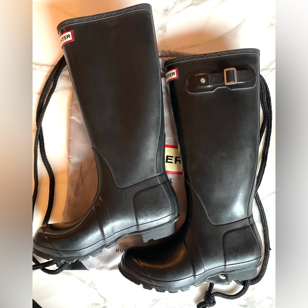 Hunter Women's Original Tall Matte Boots, Black, EU Size 38 - Picture 7 of 16